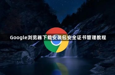 Google浏览器下载安装包安全证书管理教程1