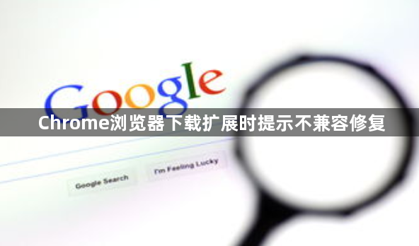 Chrome浏览器下载扩展时提示不兼容修复1