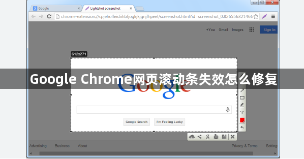 Google Chrome网页滚动条失效怎么修复1