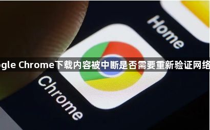 google Chrome下载内容被中断是否需要重新验证网络连接1