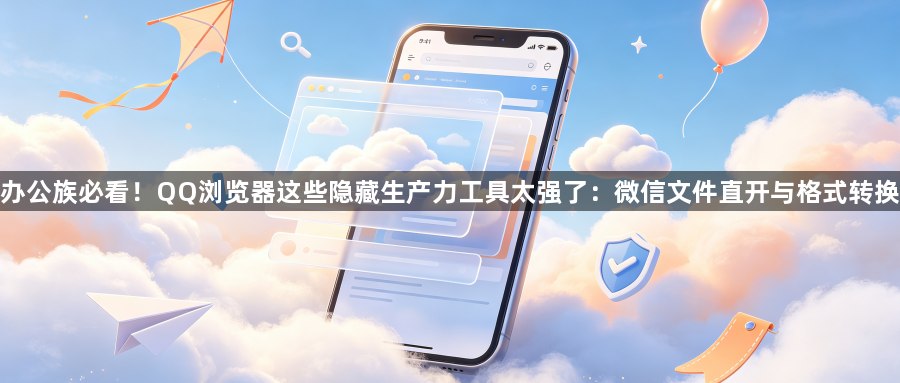 办公族必看!QQ浏览器这些隐藏生产力工具太强了:微信文件直开与格式转换1