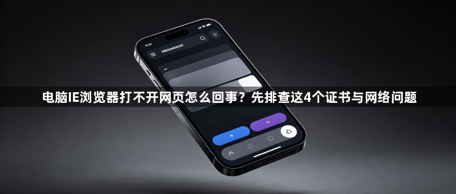 电脑IE浏览器打不开网页怎么回事？先排查这4个证书与网络问题1